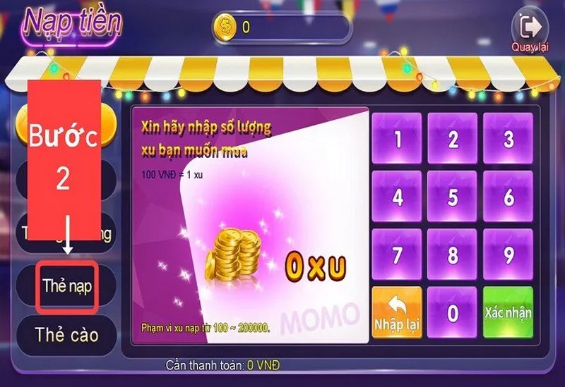 Hướng dẫn nạp tiền chơi tại Bingo Club