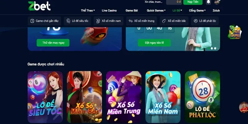 Truy cập cá cược Zbet tốc độ nhanh chóng, mượt mà tham gia cá cược